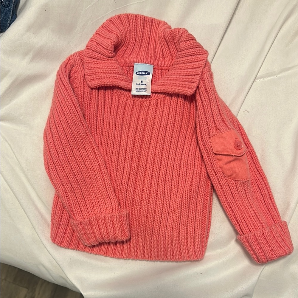 2002 Old Navy Coral Knit Sweater for babies